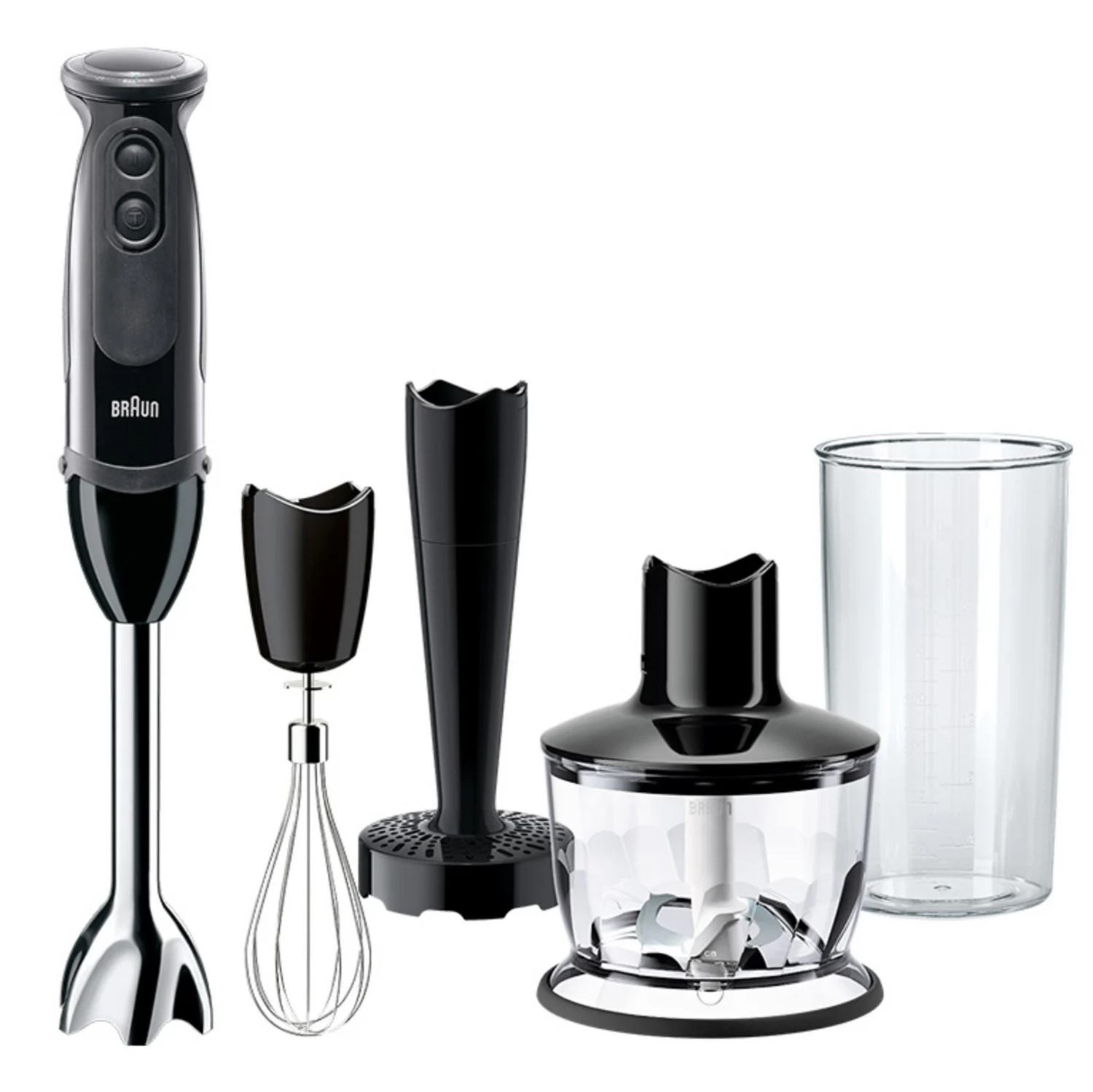 Batidora de Mano Braun MultiQuick 5 MQ5237BK, 1000 W, 600 ml - Negro y gris