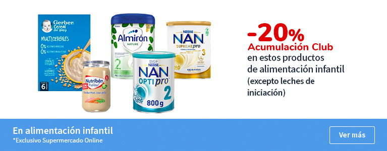 -20% Acumulación Club en estos productos de aliemntación infantil (excepto leches de iniciación)