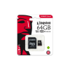 Tarjeta de Memoria Kingston Micro SD 64GB con Adaptador