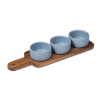 Pack 4 Bowls en Gres SAN IGNACIO Noia con Tabla de Servir de Madera