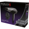 Secador Remington Ionic Dry D3190S, 2200 W, 3 Temperaturas, 2 Velocidades, con Difusor - Negro