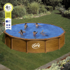 Piscina Acero Madera 550x132cm