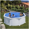 Piscina de Acero Blanca de 350 x 132, Incluye Filtro de Arena, Escalera y Tapiz de Suelo