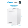 Lavavajillas 60 cm Candy CF3C7L0W, 5 Programas, 13 Cubiertos, Eficiencia C - Blanco