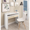 Mesa Consola Extensible a Escritorio FORÉS 88x99x36-66 cm - Blanco y Roble