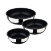 Set 3 Sartenes de Acero Inox 18, 20 y 24 cm + Mango BERGNER Click&Cook