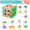 Woomax - Cubo con 13 Piezas Encajables de Madera Disney Baby