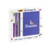 BIC My Message Kit - Juego de Escritorio con 1 Bolígrafo BIC 4 Colores Shine, 1 Marcador BIC Highlighter Grip Pastel, 1 Libreta Tamaño A6, Pack de 3 - Varios Colores Según El Kit, Envío Aleatorio