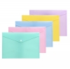 Pack 5 sobres polipropileno tamaño folio cierre velcro colores pastel