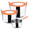 Set 3 Cacerolas de Acero Inoxidable 1.7, 3.3, 4.5 l SAN IGNACIO