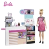 Barbie y su Cafetería Muñeca con Accesorios de Juguete +3 Años
