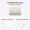 Portátil Apple MacBook Air MW0Y3Y/A, Chip M4, 16GB, 256GB SSD, 13,6" - 34,54 cm, Liquid Retina - Blanco Estrella