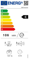 Secadora Beko Bomba de Calor BM3T49240W, 9 kg, 15 programas, Eficiencia C - Blanco