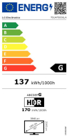 Smart TV LED 75" (190,5 cm) LG 75UA75006LA con IA, 4K UHD, 60 Hz, HDR, Dolby Digital Plus, AI Acoustic Tuning