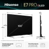 Smart TV QLED 100" (254 cm) Hisense 100E7Q PRO, 4K UHD, 144 Hz, HDR, Dolby MS12, DTS X, Quantum Dot