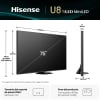 Smart TV MiniLED 75" (190,5 cm) Hisense 75U8Q, 4K UHD,165 Hz, HDR, Dolby Vision IQ, Dolby MS12, Quantum Dot