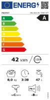 Lavadora Indesit IMA864MYTIME SPT, 8 kg, Carga Frontal, 1400 rpm, Eficiencia A - Blanco