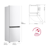Frigorífico Combi LG GBBS312CSW No Frost, 186 cm, 333 L, 5 Cajones, Clase C, Blanco