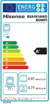 Horno Multifunción Hisense BSA66346ADBG, 3.5 kW, 77 L, Apertura Abatible, 22 Funciones de Cocción, Wifi, Eficiencia A+ - Negro