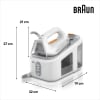 Centro de Planchado Braun CareStyle 3 IS3132WH, 2400 W, Golpe de Vapor 400 g/m, 6 bar, FreeGlide 3D, Eloxal Plus