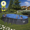 Conjunto Piscina 730x375x120 Imitación Grafito. Incluye Escalera y Depuradora de Arena
