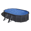 Conjunto Piscina 500x300x120 Imitación Grafito. Incluye escalera y Depuradora de Arena