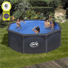 Conjunto Piscina Redonda 460x120 Imitación Grafito. Incluye Escalera y Depuradora de Arena
