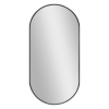 Espejo De Pared Para El Baño Corato Aluminio Elíptica 40 X 80 Cm Negro [en.casa]