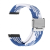 Correa Solo Loop Ajustable Trenzada Para Xiaomi Mibro X1 Azul Y Blanco