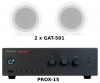 Fonestar Pack Ahorro 50 - Amplificador Prox-15 + Pareja Altavoces De Techo Gat-501