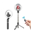 Selfie Stick Smartek Trípode Bluetooth Extensible Con Aro Led -90cm Alto