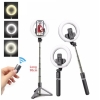 Selfie Stick Smartek Trípode Bluetooth Extensible Con Aro Led -90cm Alto