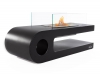 Chimenea De Etanol De Suelo, Moderno Diseño De Mesa En Acero Negro Y Cristal Templado