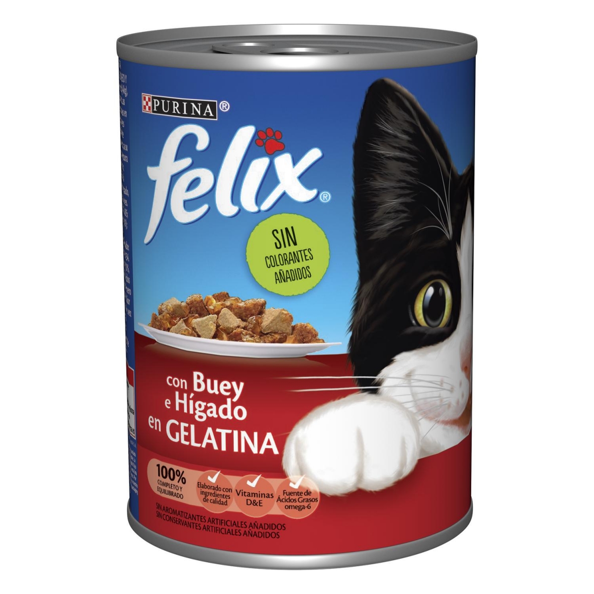 saldar Entre Paine Gillic Comida húmeda de buey y pollo en gelatina para gato adulto Purina Felix 400  g