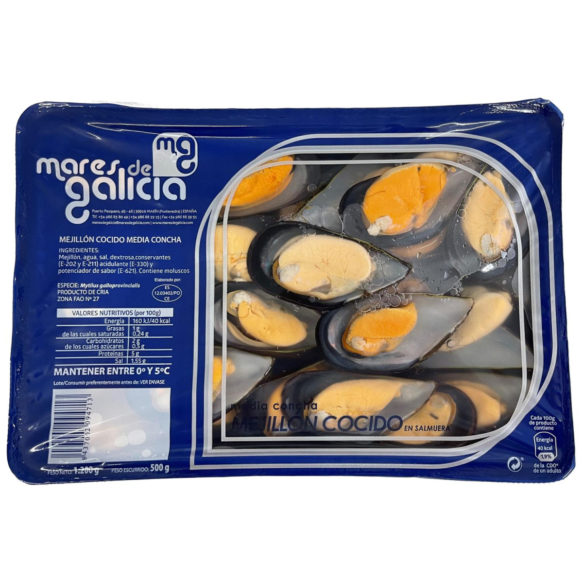 Mejillón fresco y saludable
