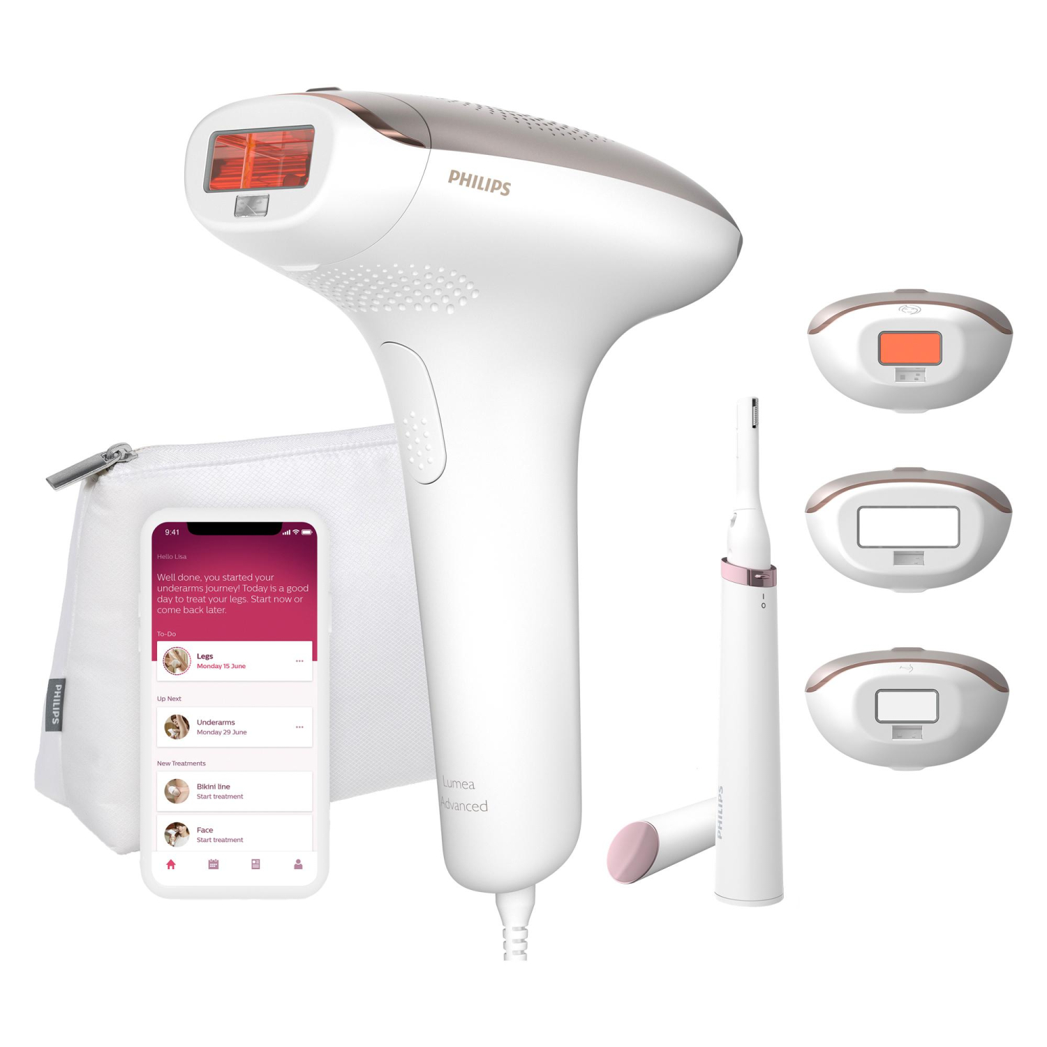 Depiladora Luz Pulsada Intensa Philips Lumea BRI923/00, Luz Pulsada IPL, Cabezales de Contacto con la Piel