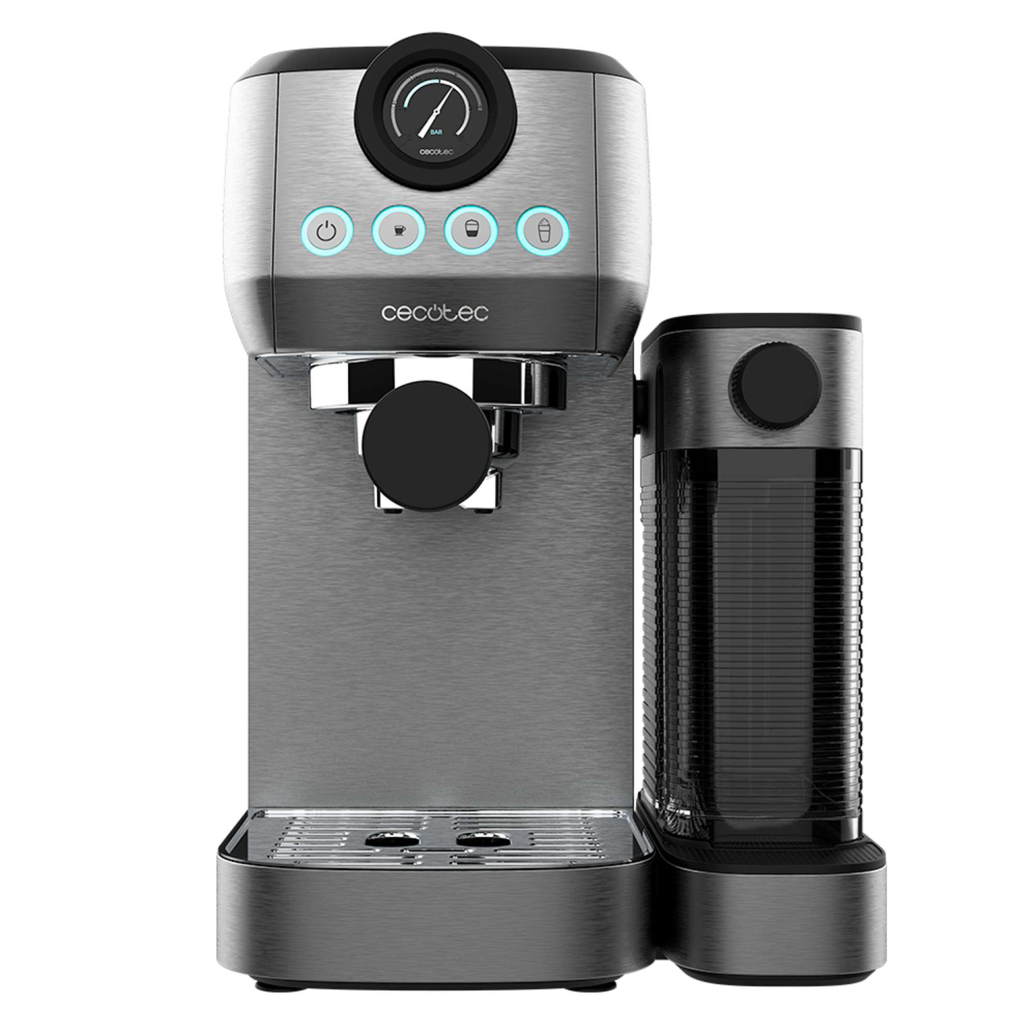 Cafetera Expresso Manual Cecotec Power Espresso 20 Steel Pro Latte, 1350 W, 20 Bares, 0.7 L - Acero
