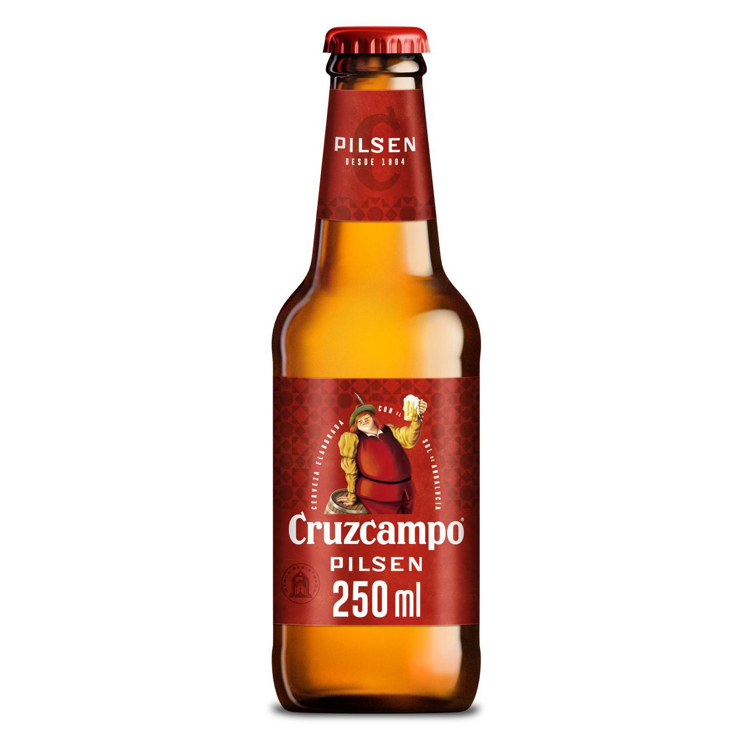 Cerveza Cruzcampo pilsen pack 24 botellas 25 cl.