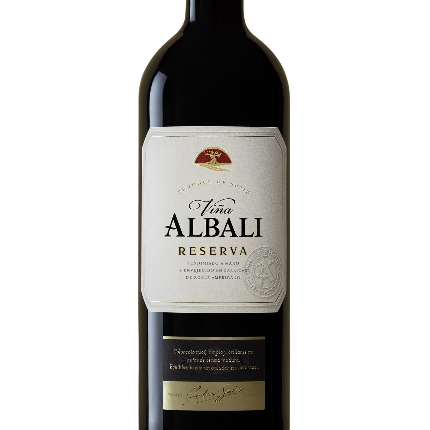 Vino tinto reserva tempranillo Viña Albali D.O. Valdepeñas 75 cl.