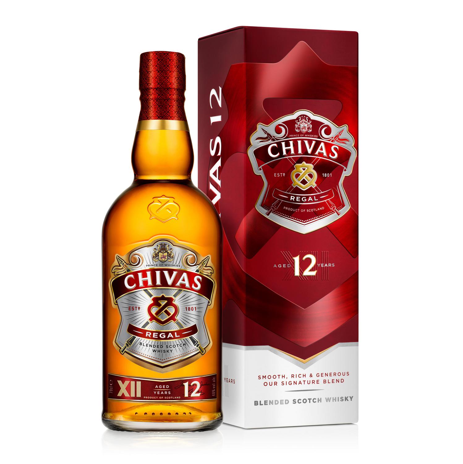Whisky Chivas Regal escocés 12 años 70 cl.