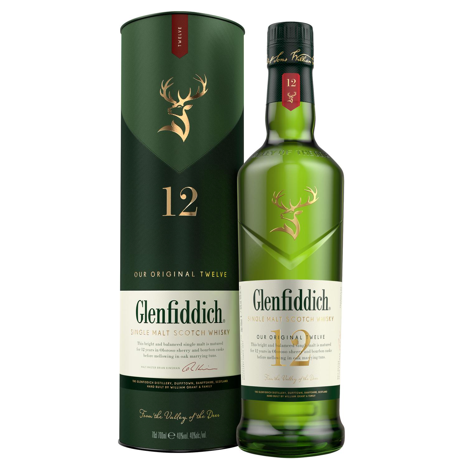 Whisky escocés de malta Glenfiddich 12 años 70 cl.