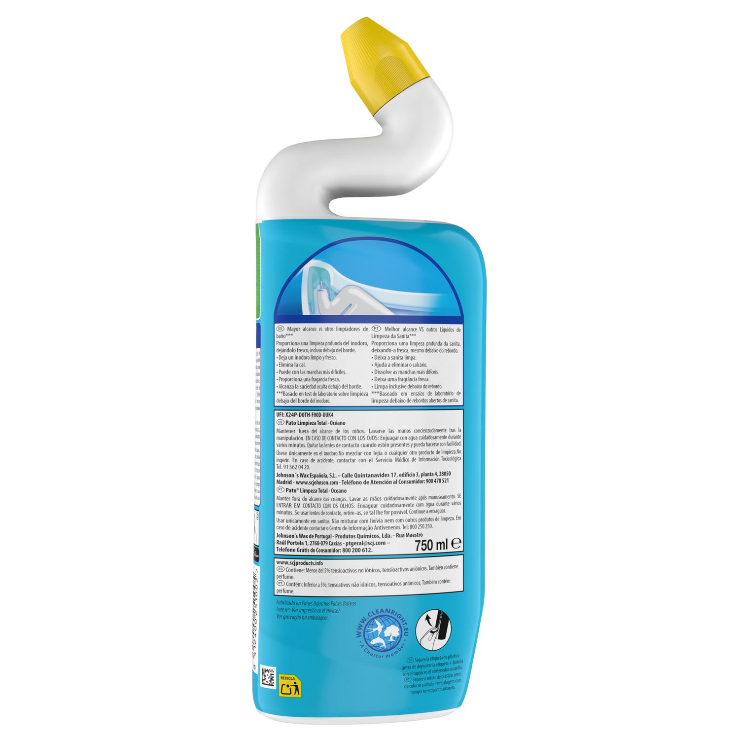 Gel WC limpieza total océano Pato 750 ml.