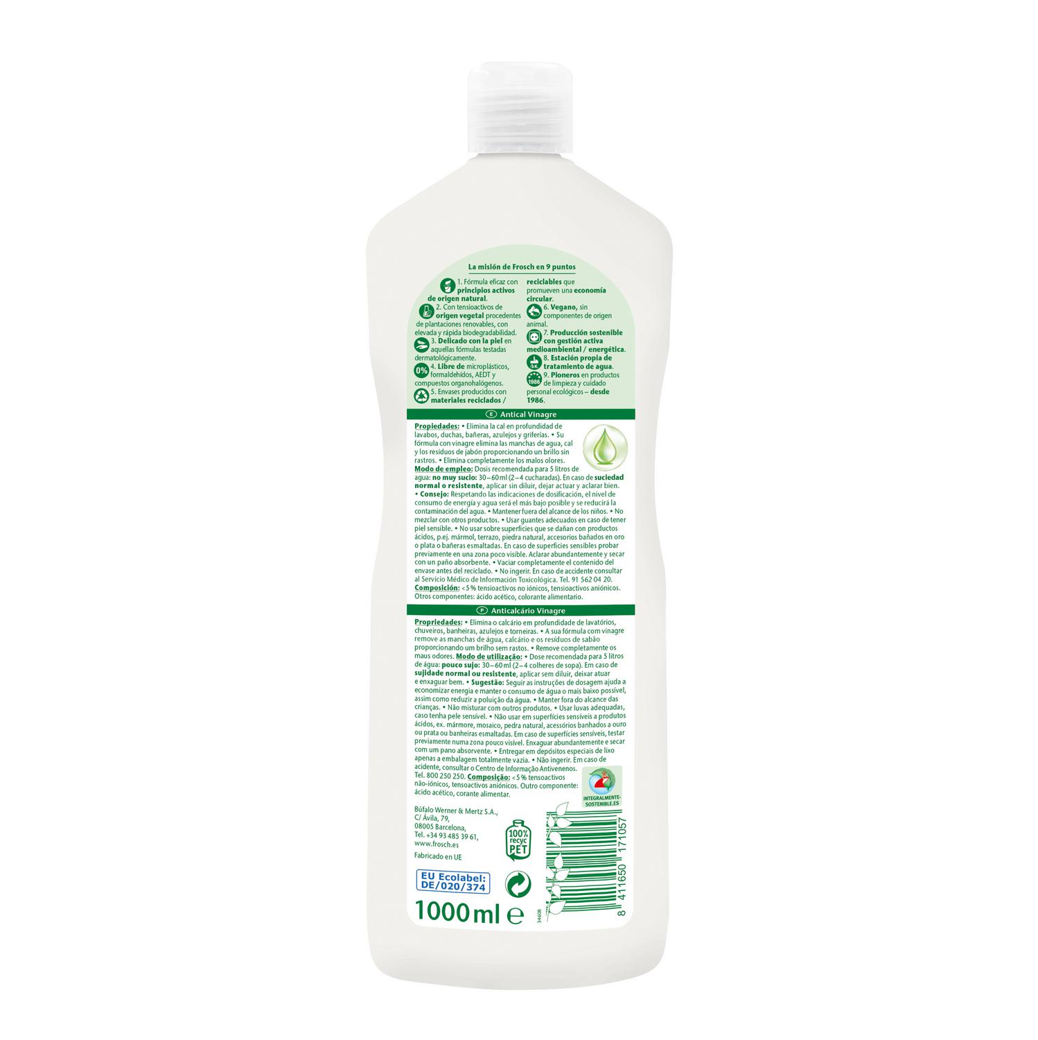 Limpiador baño antical con vinagre ecológico Frosch 1 l.