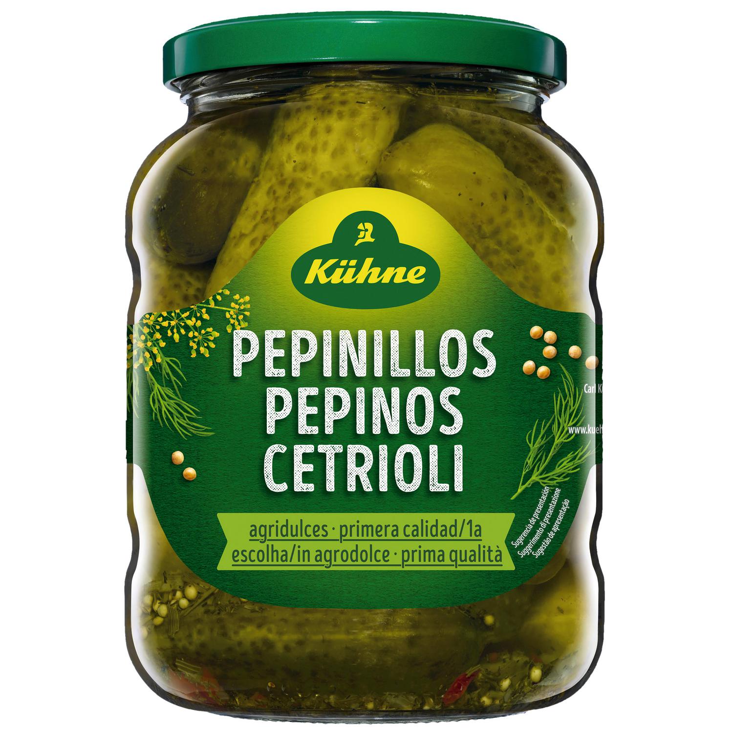 Pepinillos agridulces Kühne 360 g.
