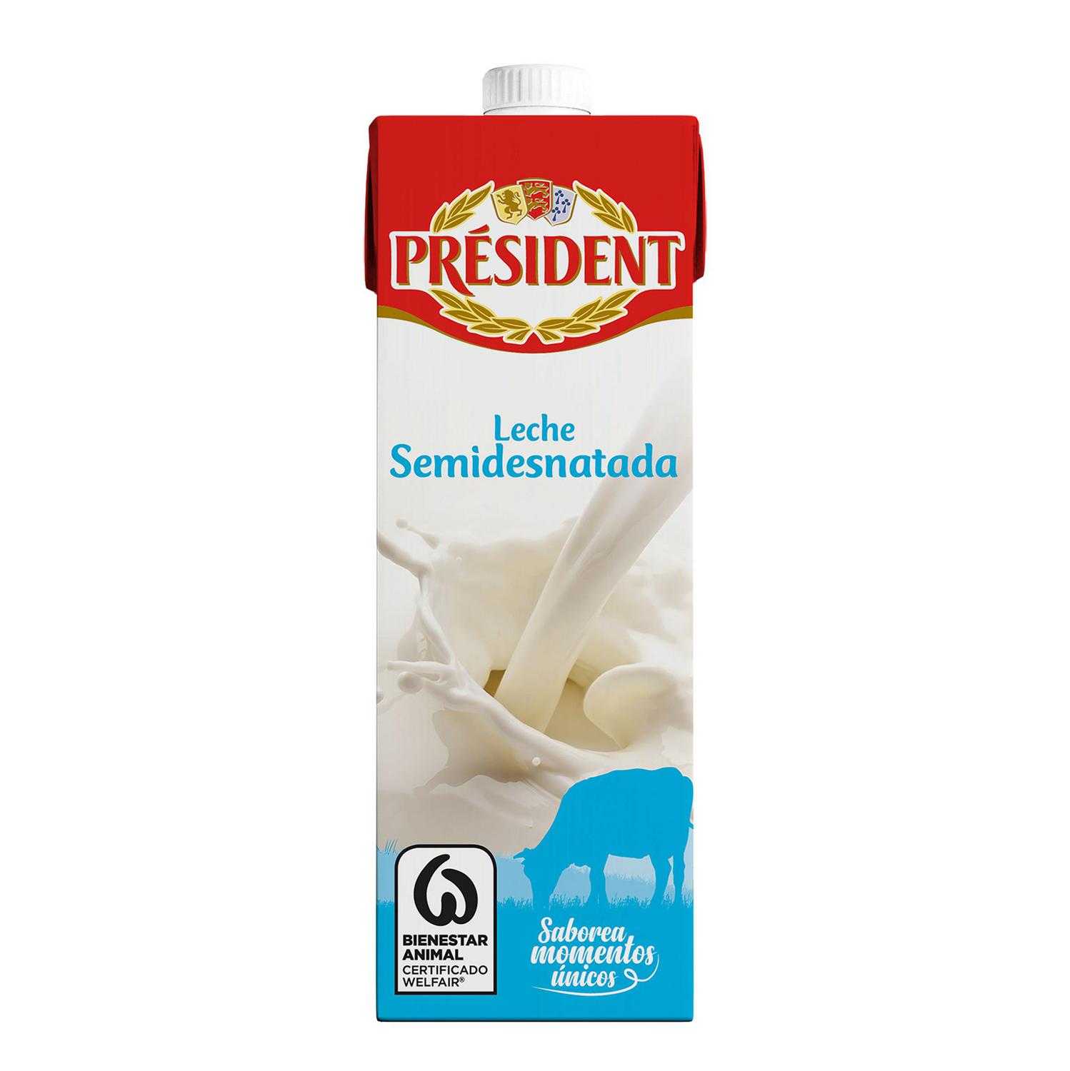 Leche semidesnatada Président brik 1 l.