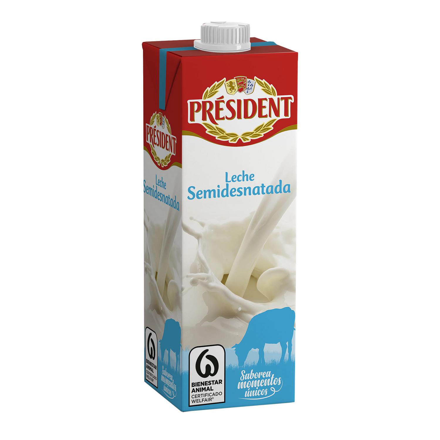 Leche semidesnatada Président brik 1 l.