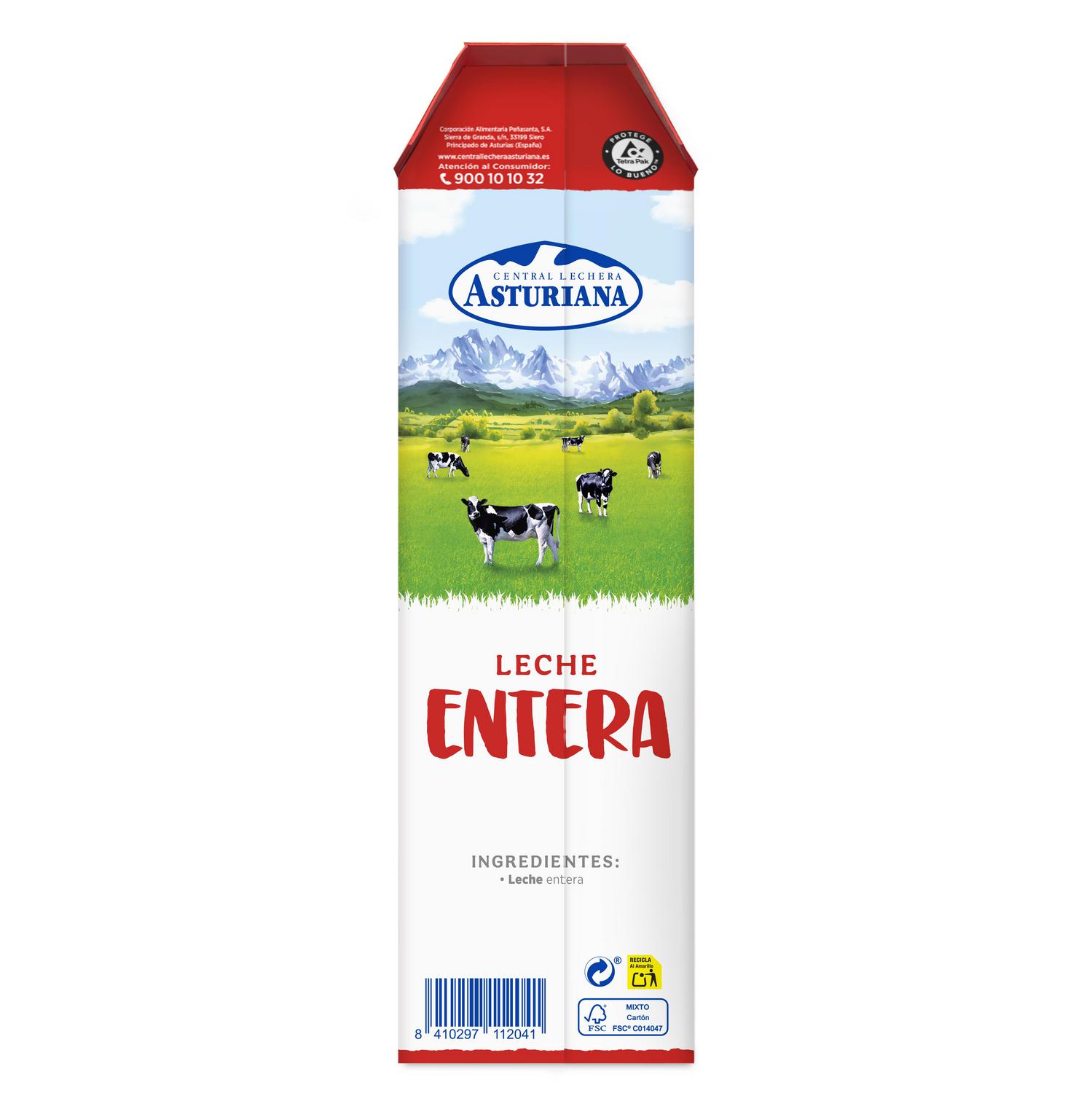 Leche entera Central Lechera Asturiana brik 1 l.