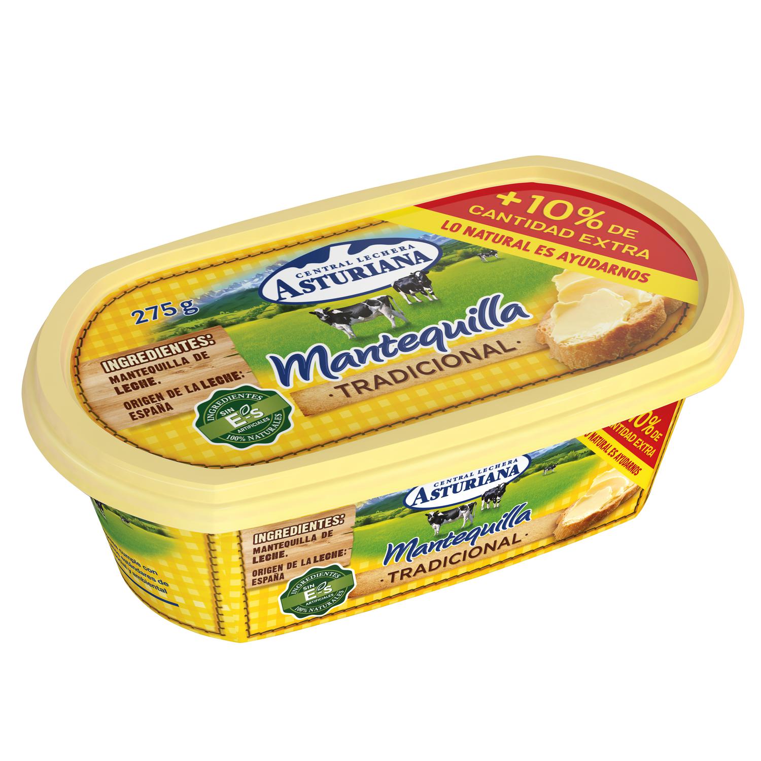Mantequilla tradicional Central Lechera Asturiana 250 g.