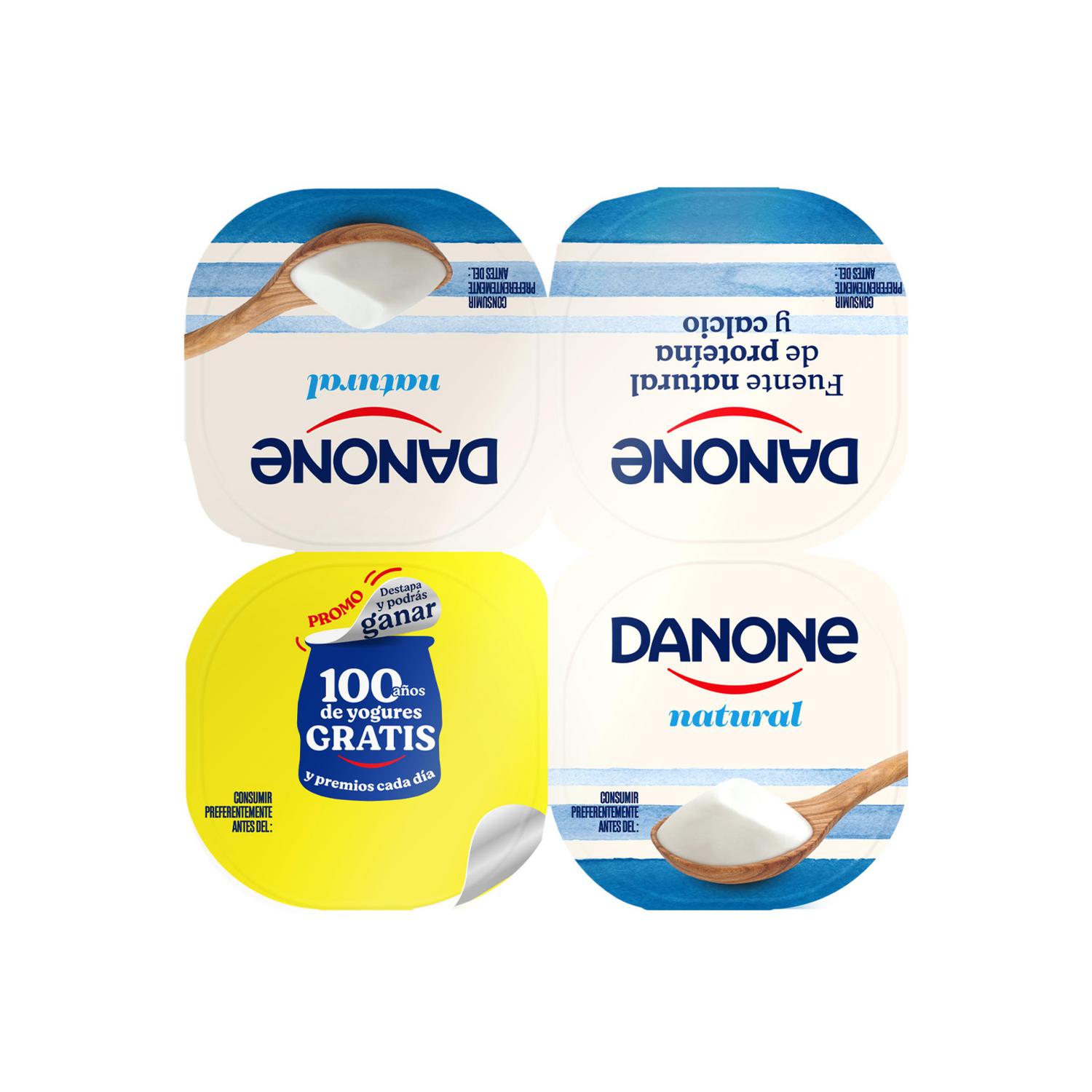 Yogur natural Danone sin gluten pack de 4 unidades de 120 g.