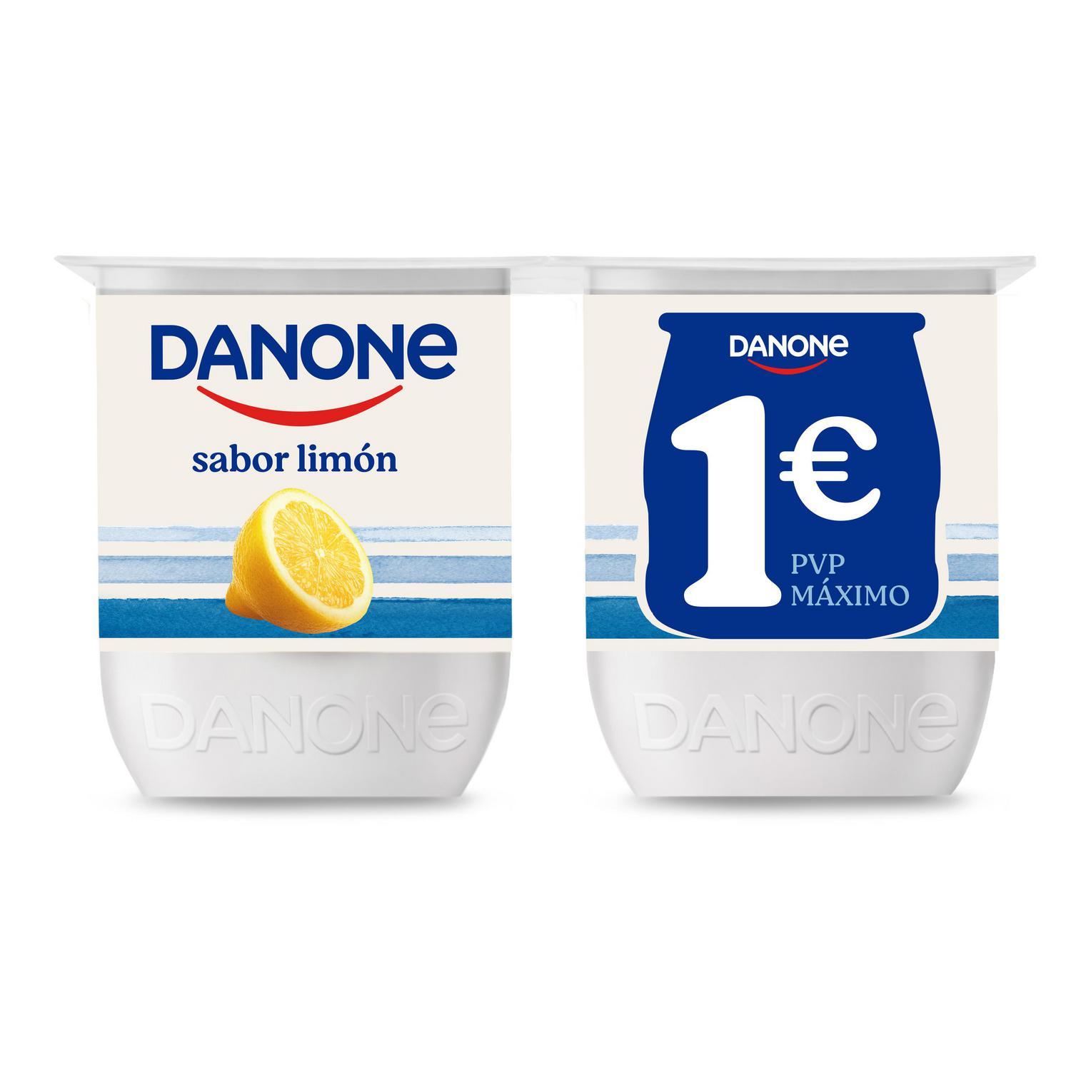 Yogur sabor limón Danone sin gluten pack de 4 unidades de 120 g.